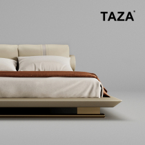 TAZA Italian light luxury leather bed villa high-end furniture custom soft bag double bed master bedroom 2021 New