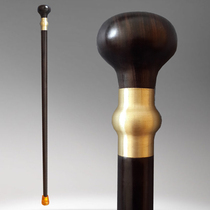 Round head solid wood mahogany crutches for the elderly non-slip Ebony crutches wooden civilization sticks civilized sticks