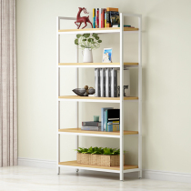 Household steel wood bookshelf shelf floor multi-layer shelf bookcase living room storage shelf display rack customization