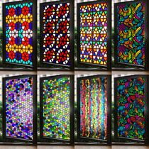 European-style glass window sticker frosted window film toilet light transparent opaque bathroom window grilt retro Republic of China