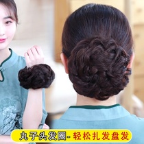 Low ball head roll Hairband plate hair flower plate hair artifact thickened hair volume lazy fluffy natural cheongsam wig