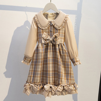 Girl Loretta Long Sleeve Dress Academy Wind PRINCESS DRESS 2022 SPRING AUTUMN NEW CHILDRENS SKIRT FRILLS STREET