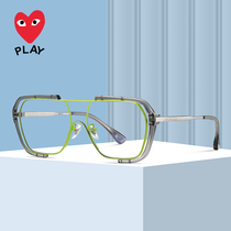 Kawakubo Ling double beam transparent glasses frame frame mens big face eyes frame women can be equipped with myopia glasses big frame thin