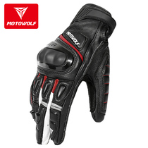 Modo Wolf autumn and winter motorcycle riding anti-fall leather gloves Four Seasons men and women off-road locomotive Knight touch screen breathable