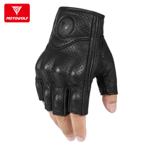 Modo Wolf Motorcycle Leather Half Finger Gloves Off-road Locomotive Ride Knights Equipment Autumn and Winter Warm