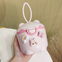 Cute baby milk powder box portable go out portable sealed baby rice powder sub-packaging box storage filling moisture-proof large