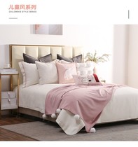 Pink Princess Room Decent Board Room Furniture Sale Room Exhibition Hall Soft Assembly Beds Bedding Children Room Multi-Piece Bed Goods
