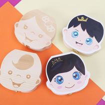 Breast teeth box boys and girls baby fetal hair souvenir gift solid wood tooth collection storage box toothhouse storage box