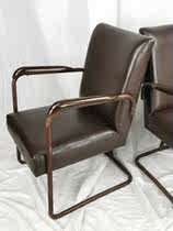 Function Xiaopu Republic of China Shanghai style old furniture old Shanghai old steel steel leather sofa seat pair