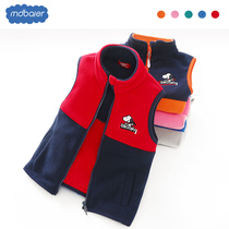 Childrens spring clothes rocking grain suede Machia boy warm jacket CUHK Outward Lap Khamis Shoulder Sleeveless Baby Splicing Horse Pinch