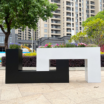 Outdoor Flower Case Stainless Steel Rectangular Iron Art Flower Groove Combined Sales Department Exhibition Hall Hotel Garden Forest Landscape Rack U Characters