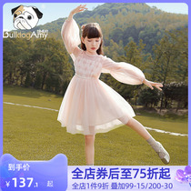 Girl Pink Dress Dress 2022 Spring Autumn Style Foreign Air Mesh Yarn Fluffy Childrens Princess Dresses CUHK Child Princess Dress