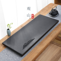 Natural Ujin stone tea tray whole piece home high-end creative stone tea table Chinese carved office tea sea tea set