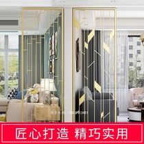 Stainless steel screen partition Changhong entrance customs office custom entry Chinese light luxury rockery glass hotel living room