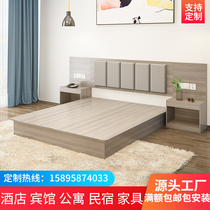 Hotel bed hotel furniture standard room full set of express hotel chain homestay apartment room rental room single double bed