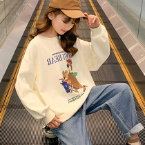 Girls long sleeve clothing child clothing 2022 new foreign air children Korean version Spring dress CUHK Childrens spring trendy jersey