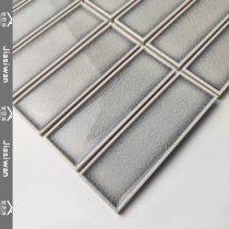 Ice crack rectangular mosaic tile bathroom background wall Bathroom brick kitchen long strip ceramic black and white gray simple