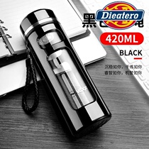 Business tempered glass creative personality new net red water cup anti-drop tea compartment double-layer heat-resistant office Black