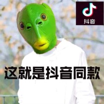 Shake-up green head fish headsets mask cute to blame funny sand sculpted fish head to blame green fish people net red full face odorless
