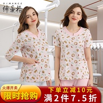 Simanger nurse uniform summer thin three-point short-sleeved split large size clinic dental stomatologist overalls
