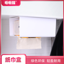 Tissue box drawing paper box kitchen household living room dining room towel creative wall-mounted paper towel storage box bedroom bedroom non-punching