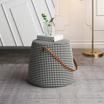 Nordic makeup stool shoe stool round stool living room fabric sofa stool foot stool home door pier low stool