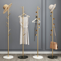 Modern minimalist marble light luxury hanger floor bedroom iron storage coat rack household hanging clothes rack