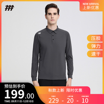 2021 autumn new rubber black mens golf Sports Leisure smooth hanging long sleeve polo shirt T-shirt