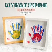 diy couple handprint photo frame gift press palm print oil painting commemorative press ink pad color paint handmade homemade
