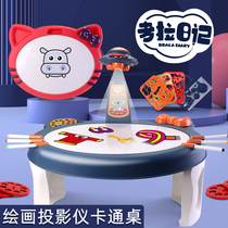 Childrens toys for girls over 3 years old 4 Boys 5 puzzle 6 birthday gifts 7 A 9 intelligent projection painting learning table