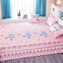 Custom European-style summer tatami bed sheet large kang single-kang cover thickened anti-slip four-season side bed skirt single set to do