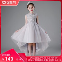 Girls piano performance dress summer high-end model catwalk costume girl wedding flower girl princess dress