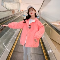 Girls windbreaker coat autumn clothing 2021 new foreign style female childrens coat little girl spring and autumn childrens autumn childrens clothing