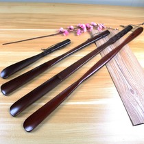 Solid wood shoe pull household long handle elderly pregnant woman does not bend over shoehorn shoehorn wooden shoehorn shoe pump 32-75
