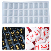  DIY Crystal Epoxy Mold Rune Stone Resin Mold Luen Letter Per