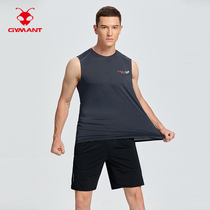 Muscle ants mens vest slim hurdles sports fitness outside wearing bottomless solid color casual sweatshirt New