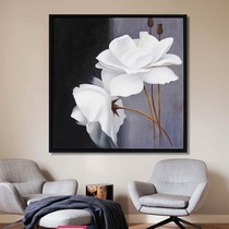 Pure hand-painted flower oil painting modern simple porch living room into the restaurant decoration painting corridor aisle light luxury hanging painting