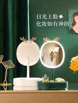 Hanyun Simple in Wind Round Handle Mirror Red Mirror Single-facade Mirror Portable Handheld Mirror