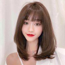 Wig womens long hair collarbone hair full head set natural Net Red full real hair silk Xinzhi Lei same wig set