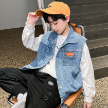 Boy Cowboy Waistcoat Spring Autumn Outside Wearing 2022 New Chaoyang Children Boy Boy Boy Scout Baby Spring Festival Vest Waistcoat