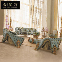 Eurostyle solid wood Carved Living Room Sofa palace French style extravaganza Sofa Tea Table Combo Villa Furnishings Customize