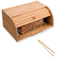 Bamboo Bread Storage Box with CoverClipBread BinTop Kitch