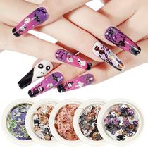 Halloween Multicolor Pumpkin Ghost Spider Witch Nail Art
