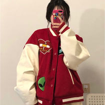 2021 Spring New Personality Embroidery Splice Jackets Couple Jacket Women Loose Leisure Sports Tide