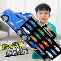 Childrens storage container truck engineering fire police alloy car model toy set educational boy 2 years old 3