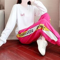 Leisure sports suit women's two-piece set for autumn and winter 2020 new tide brand fashion crew neck Korean casual vests foreign style