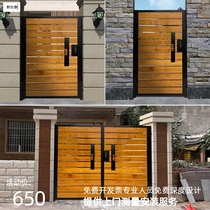 European garden villa door stainless steel door iron wood door simple courtyard door home door custom new product
