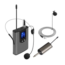 UHF Portable Wireless Headset Lavalier Lapel Microphone wit