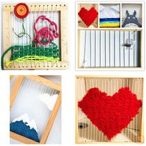 Creative DIY wooden ruler frame kindergarten hand-made tools wool knitting frame mesh weaving rope line frame