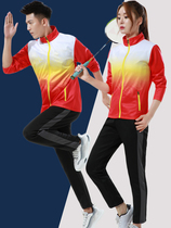 Jordan Ramos badminton uniform team suit men's and women's long sleeve training sportswear table tennis primary school group